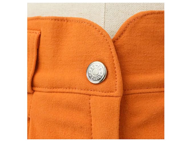 Hermès 44 Jodhpur-Hose Orange Marineblau - Ansicht 6