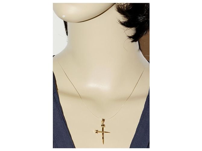 Autre Marque Pendente Cross Nail Au750 D'oro - vista 2