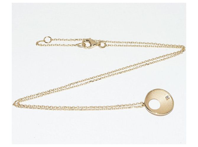 Autre Marque Collana con pendente a cerchio in diamanti Au750 D'oro - vista 3