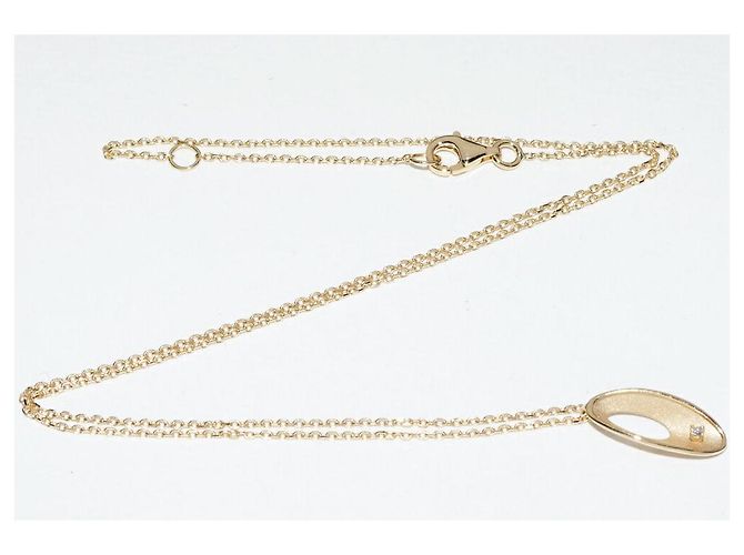 Autre Marque Au750 Diamant-Anhänger Halskette Golden - Ansicht 3