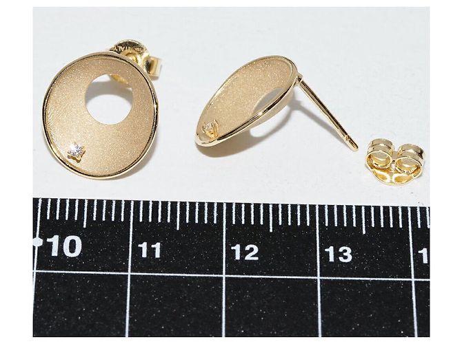 Autre Marque Pendientes de diamante Au750 Dorado - vista 3