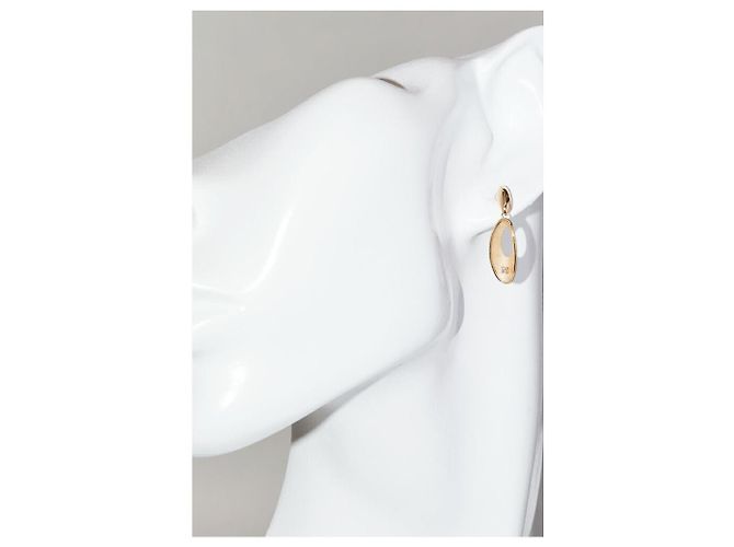 Autre Marque Au750 Diamant-Oval-Ohrringe Golden - Ansicht 2
