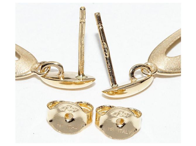Autre Marque Au750 Diamant-Oval-Ohrringe Golden - Ansicht 4