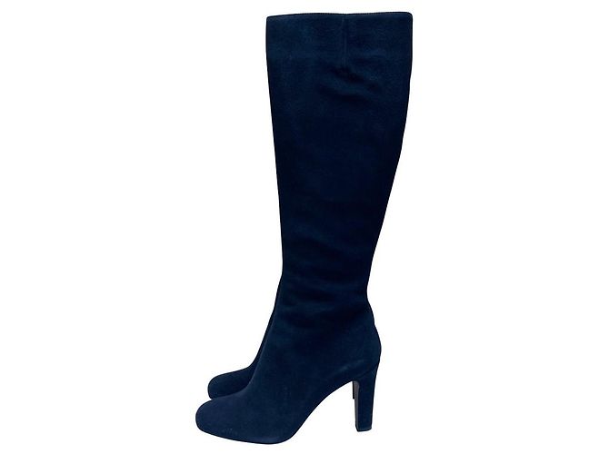 Autre Marque L'Autre Chose Botas Largas de Gamuza Negro - vista 2