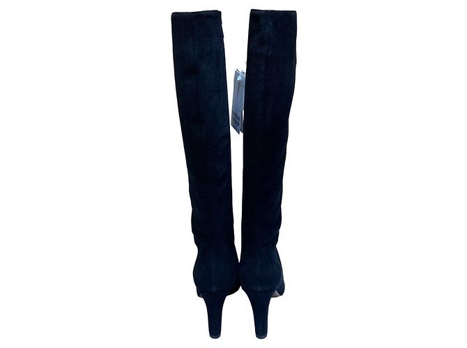 Autre Marque L'Autre Chose Botas Largas de Gamuza Negro - vista 3