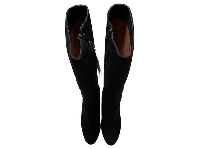 Autre Marque L'Autre Chose Botas Largas de Gamuza Negro - vista 5