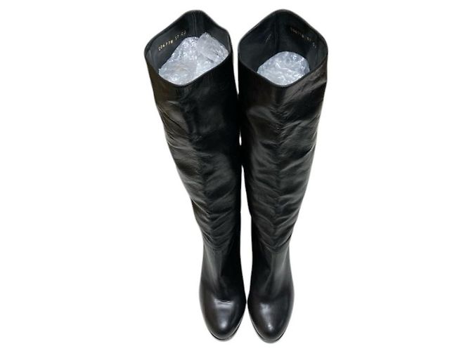Botas largas de cuero gamuza Gucci Negro - vista 4