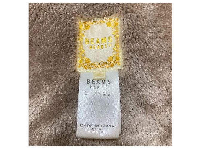 Autre Marque Casaco com zíper sem gola em faux shearling BEAMS HEART Bege - vista 4