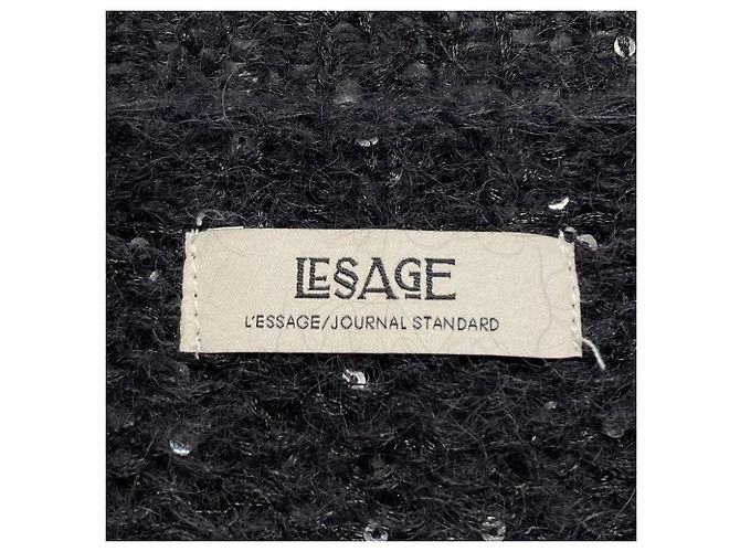 Autre Marque JOURNAL STANDARD L'ESSAGE Mohair MIX Pailletten-Pullover Strick Braun - Ansicht 4