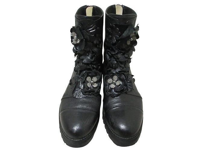 Jimmy Choo HAVANA FLAT Leder Stiefeletten Schwarz - Ansicht 5