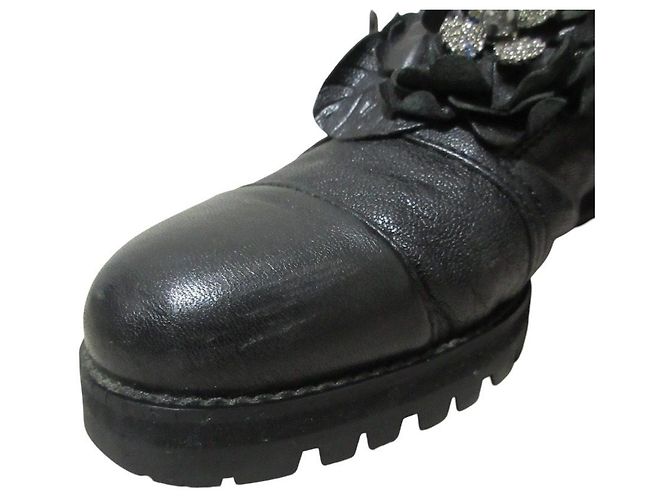 Jimmy Choo HAVANA FLAT Leder Stiefeletten Schwarz - Ansicht 7