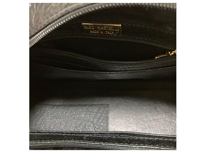 Autre Marque Bolsa de couro de avestruz NICO MARTELLI Preto - vista 5
