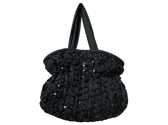 Autre Marque TO BE CHIC Sequin Ribbon Tote Bag Schwarz - Ansicht 3