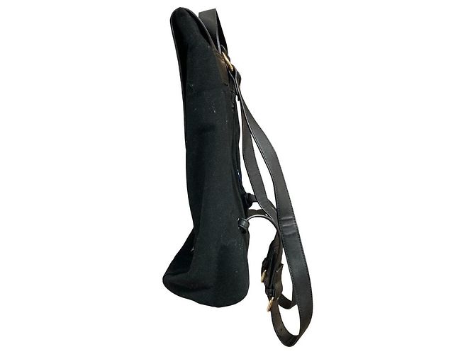 Autre Marque Zaino Gaston Luga Canvas Leather Nero D'oro - vista 4