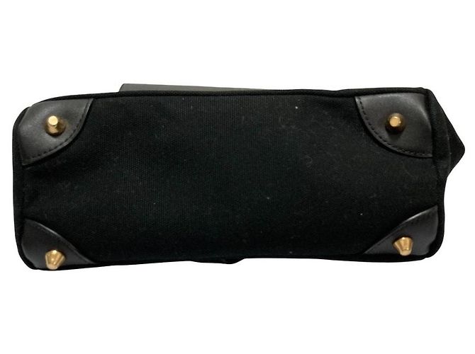 Autre Marque Zaino Gaston Luga Canvas Leather Nero D'oro - vista 6