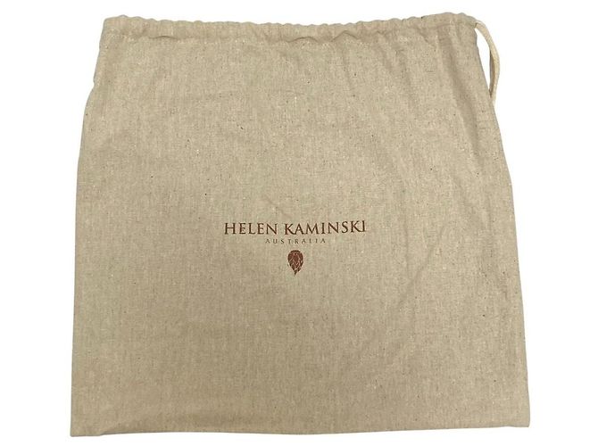 Autre Marque Clutch in pelle e rafia HELEN KAMINSKI Nero D'oro Porpora - vista 11