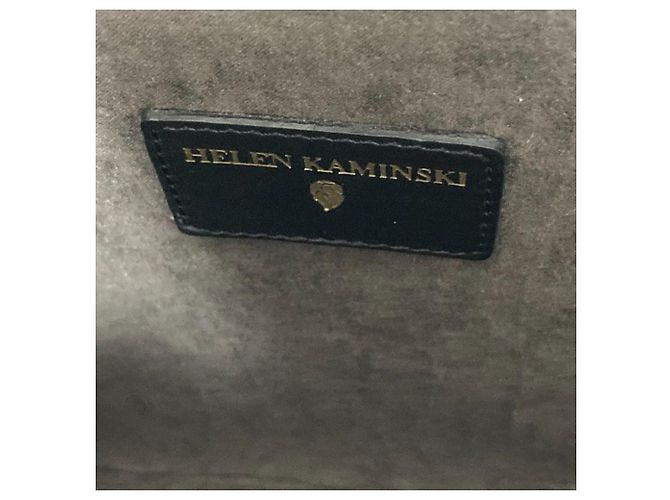 Autre Marque Clutch in pelle e rafia HELEN KAMINSKI Nero D'oro Porpora - vista 7