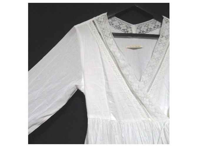 Autre Marque Vestido de renda e voile de algodão NE QUITTEZ PAS Branco - vista 3