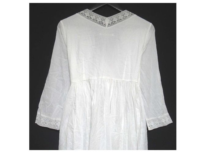 Autre Marque Vestido de renda e voile de algodão NE QUITTEZ PAS Branco - vista 4