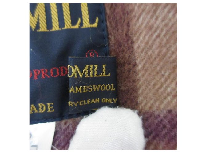 Autre Marque TWEEDMILL Großer karierter Schal aus Lammwolle Braun Lila - Ansicht 9