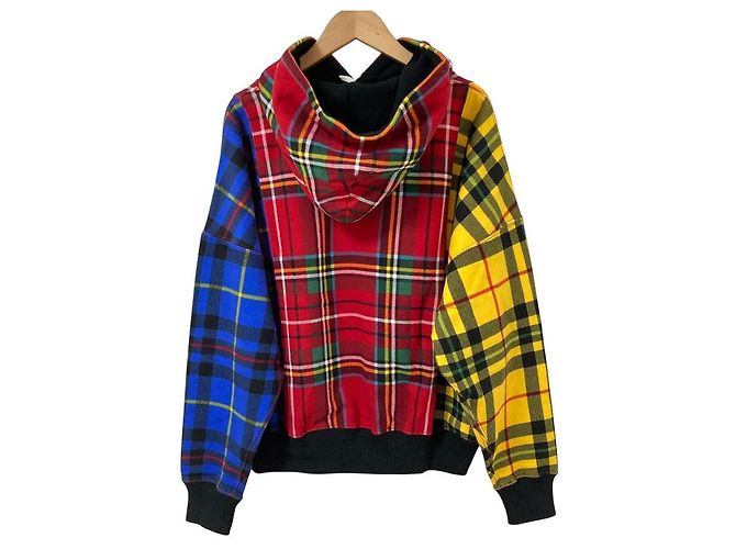 Polo Ralph Lauren Patchwork-Karo-Hoodie aus Baumwolle Rot Blau Gelb - Ansicht 2