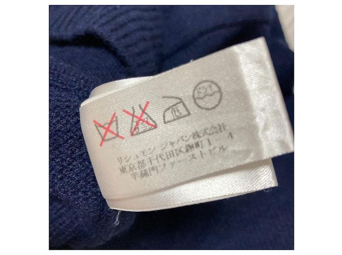 Chloé Chloe V-Ausschnitt Kaschmir Cropped Pullover Blau Marineblau - Ansicht 6