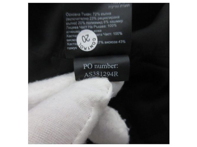 Abrigo All Saints SIDNEY LEA de lana, cashmere y cuero Negro - vista 13