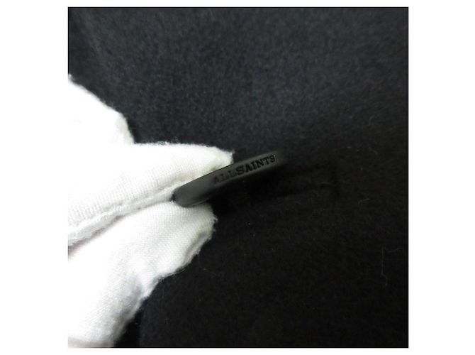 Abrigo All Saints SIDNEY LEA de lana, cashmere y cuero Negro - vista 9