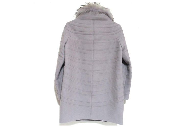 Autre Marque Abrigo con ribete de piel Alberta Ferretti Castaño - vista 2