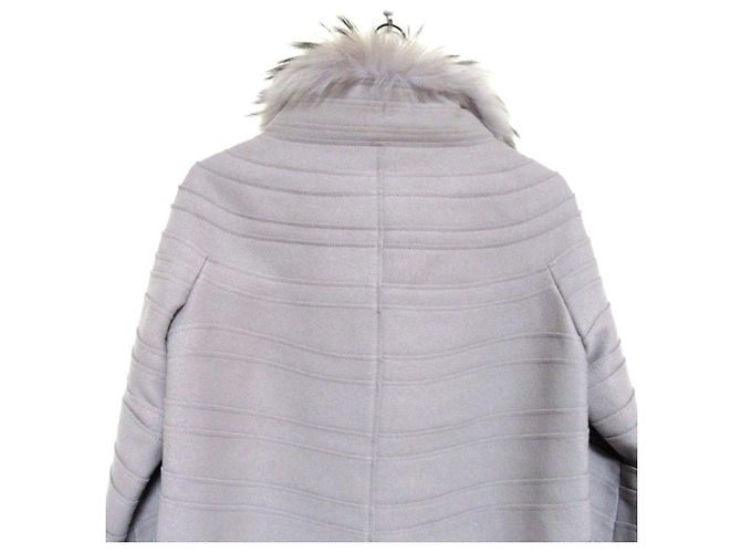 Autre Marque Abrigo con ribete de piel Alberta Ferretti Castaño - vista 4