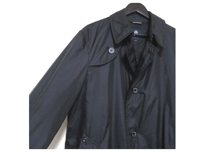 Aquascutum Trench Coat Acolchoado Simples Preto - vista 3