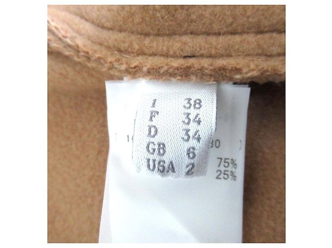 Autre Marque Abrigo poncho sin cuello de lana Alberta Ferretti Castaño Beige - vista 5