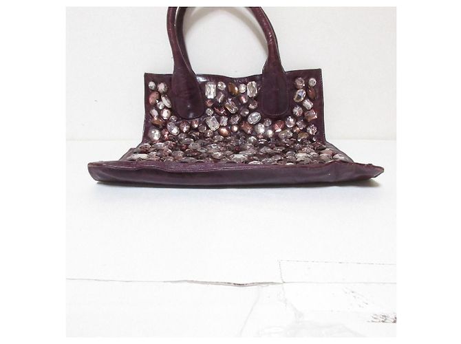 Autre Marque Barneys New York Leder-Tote-Bag Lila - Ansicht 5