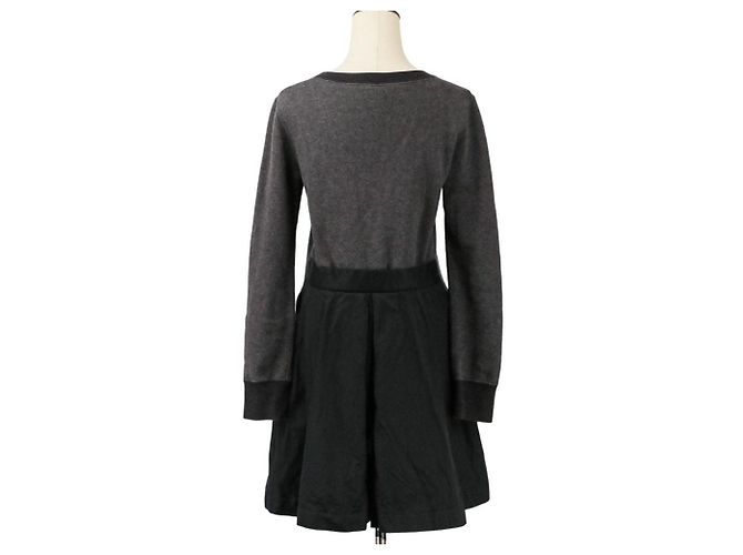 Sacai Back Flare Docking Sweatshirt Nero - vista 4