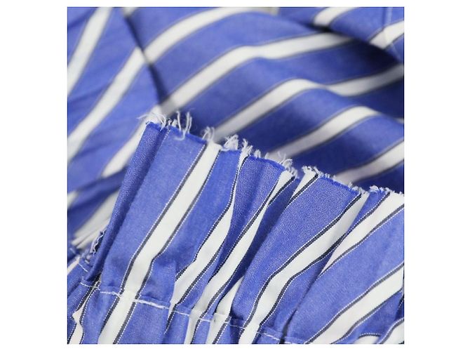 Vestido Sacai Back Open Cutoff Stripe Dress Azul - vista 15