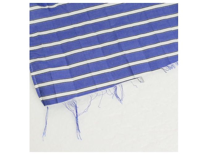 Vestido Sacai Back Open Cutoff Stripe Dress Azul - vista 16