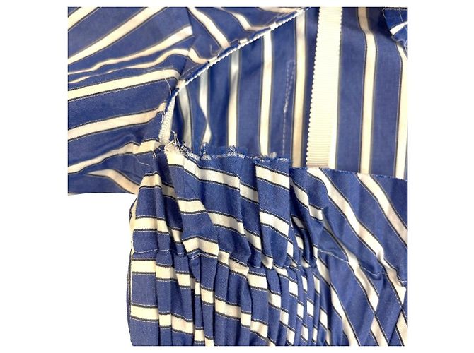 Vestido Sacai Back Open Cutoff Stripe Dress Azul - vista 18