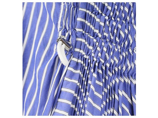 Vestido Sacai Back Open Cutoff Stripe Dress Azul - vista 6
