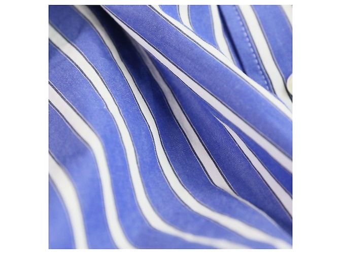 Vestido Sacai Back Open Cutoff Stripe Dress Azul - vista 9