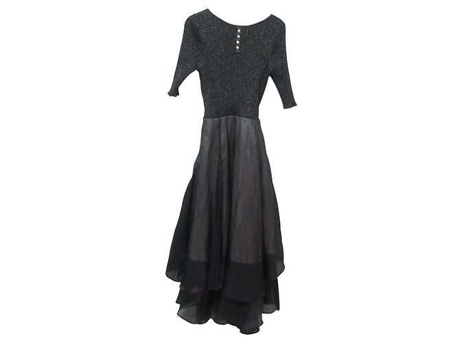 Autre Marque Rirandture Docking Strick-Maxikleid Schwarz - Ansicht 2