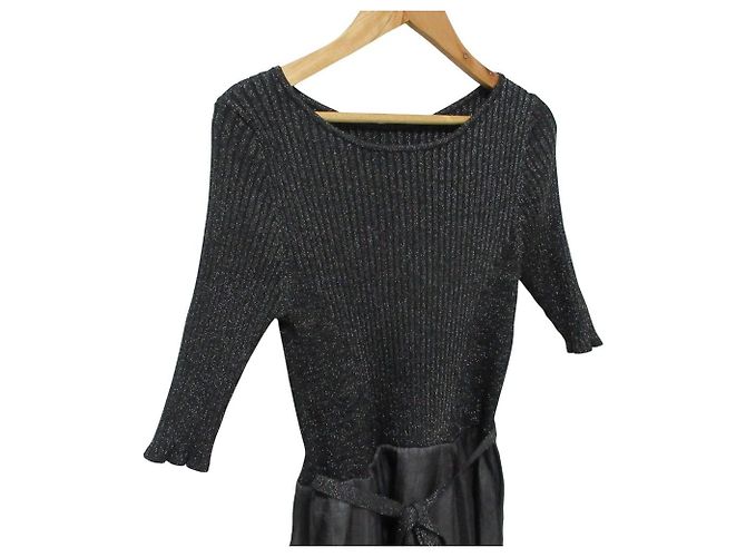 Autre Marque Rirandture Docking Strick-Maxikleid Schwarz - Ansicht 4