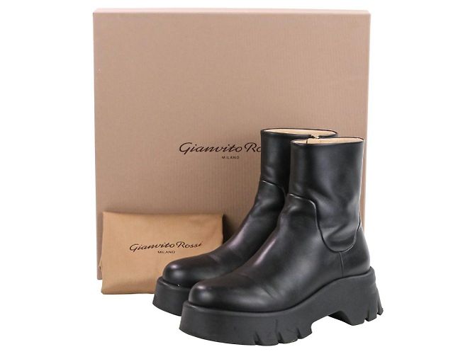Autre Marque Gianvito Rossi MONTEY Lederstiefel Schwarz - Ansicht 10