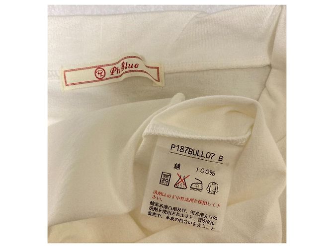 Autre Marque T-shirt a collo alto a maniche lunghe con maniche sovrapposte Ph Blue Bianco - vista 3