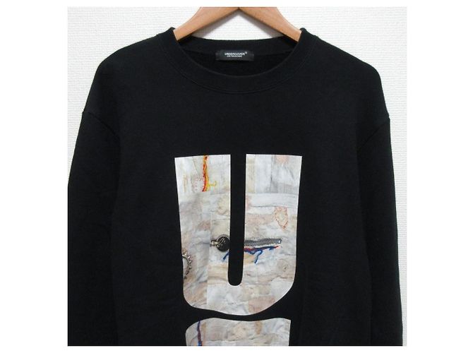 UNDERCOVER 30TH ANNIVERSARY Crewneck Sweatshirt mit U Logo Print Schwarz - Ansicht 3