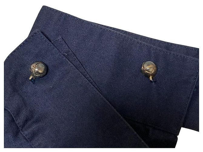 Autre Marque ALBEROBELLO Hemdenkleid aus Chiffon mit plissiertem Saum Blau Marineblau - Ansicht 11