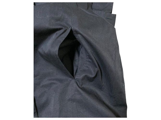 Autre Marque ALBEROBELLO Hemdenkleid aus Chiffon mit plissiertem Saum Blau Marineblau - Ansicht 4