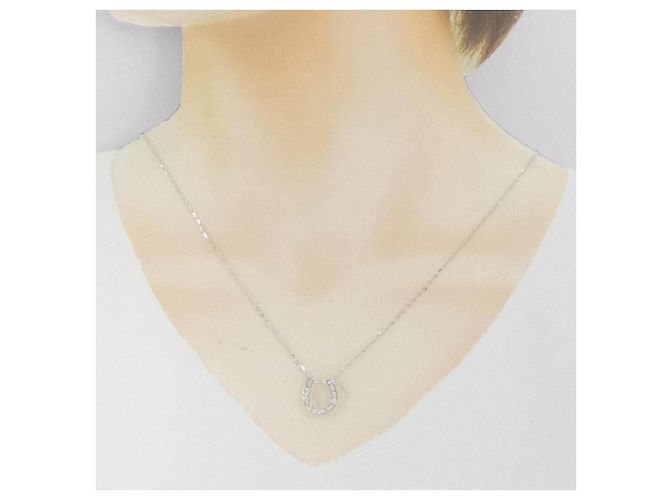 Autre Marque Horseshoe Au750 Diamantenhalskette Silber - Ansicht 6