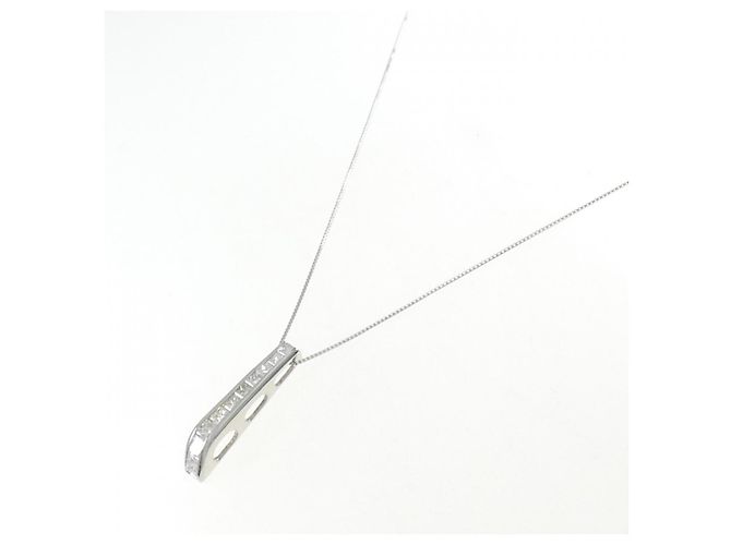 Autre Marque Collier en platine et diamants Argenté - vue 2
