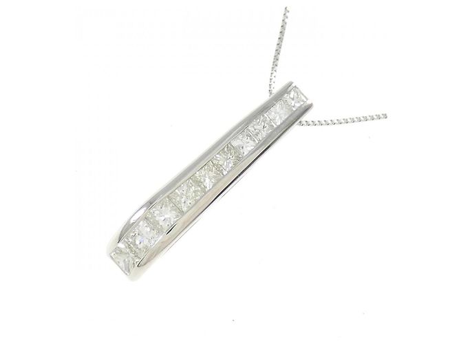 Autre Marque Collier en platine et diamants Argenté - vue 3