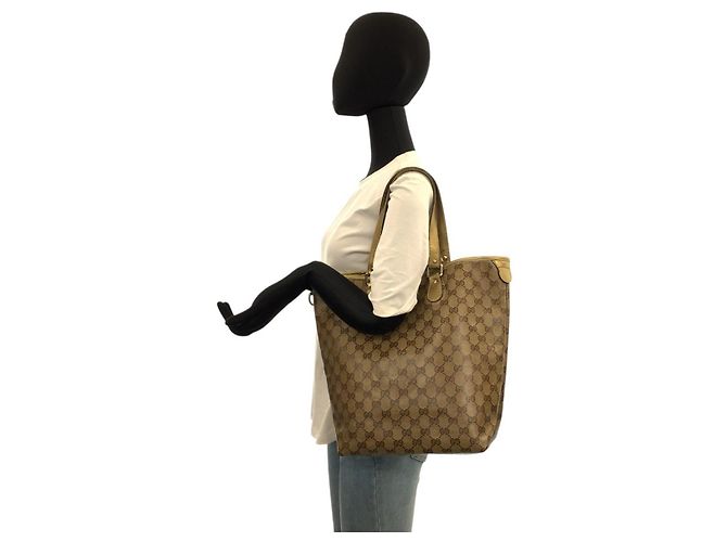 Gucci GG Crystal PVC 2-Way Tasche Beige - Ansicht 7